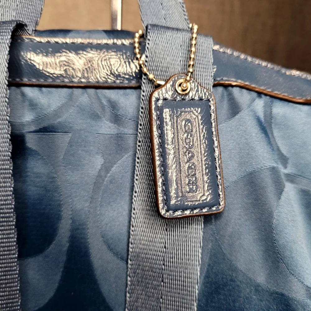 Coach Signature C's Nylon Getaway Backpack Teal # E1457-F30781 - Picture 6 of 14